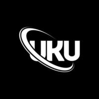 UKU logo. UKU letter. UKU letter logo design. Initials UKU logo linked with circle and uppercase monogram logo. UKU typography for technology, business and real estate brand. vector