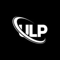 ULP logo. ULP letter. ULP letter logo design. Initials ULP logo linked with circle and uppercase monogram logo. ULP typography for technology, business and real estate brand. vector