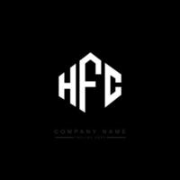 diseño de logotipo de letra hfc con forma de polígono. diseño de logotipo en forma de cubo y polígono hfc. plantilla de logotipo vectorial hexagonal hfc colores blanco y negro. monograma hfc, logotipo comercial y inmobiliario. vector