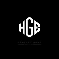 HGE letter logo design with polygon shape. HGE polygon and cube shape logo design. HGE hexagon vector logo template white and black colors. HGE monogram, business and real estate logo.