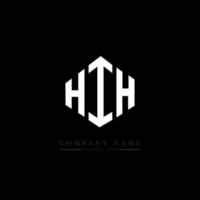 HIH letter logo design with polygon shape. HIH polygon and cube shape logo design. HIH hexagon vector logo template white and black colors. HIH monogram, business and real estate logo.