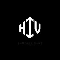 HIV letter logo design with polygon shape. HIV polygon and cube shape logo design. HIV hexagon vector logo template white and black colors. HIV monogram, business and real estate logo.