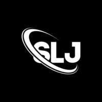 SLJ logo. SLJ letter. SLJ letter logo design. Initials SLJ logo linked with circle and uppercase monogram logo. SLJ typography for technology, business and real estate brand. vector