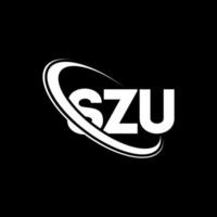 SZU logo. SZU letter. SZU letter logo design. Initials SZU logo linked with circle and uppercase monogram logo. SZU typography for technology, business and real estate brand. vector