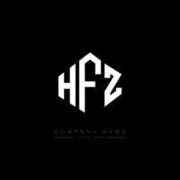 diseño de logotipo de letra hfz con forma de polígono. diseño de logotipo en forma de cubo y polígono hfz. hfz hexágono vector logo plantilla colores blanco y negro. monograma hfz, logotipo empresarial y inmobiliario.