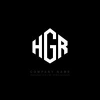 HGR letter logo design with polygon shape. HGR polygon and cube shape logo design. HGR hexagon vector logo template white and black colors. HGR monogram, business and real estate logo.