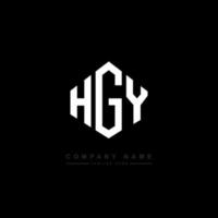 HGY letter logo design with polygon shape. HGY polygon and cube shape logo design. HGY hexagon vector logo template white and black colors. HGY monogram, business and real estate logo.