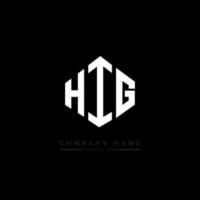 HIG letter logo design with polygon shape. HIG polygon and cube shape logo design. HIG hexagon vector logo template white and black colors. HIG monogram, business and real estate logo.