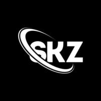 SKZ logo. SKZ letter. SKZ letter logo design. Initials SKZ logo linked with circle and uppercase monogram logo. SKZ typography for technology, business and real estate brand. vector