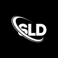 logotipo de sld. letra sld. diseño del logotipo de la letra sld. logotipo de iniciales sld vinculado con círculo y logotipo de monograma en mayúsculas. tipografía sld para tecnología, negocios y marca inmobiliaria. vector