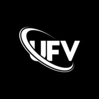 UFV logo. UFV letter. UFV letter logo design. Initials UFV logo linked with circle and uppercase monogram logo. UFV typography for technology, business and real estate brand. vector