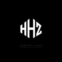 HHZ letter logo design with polygon shape. HHZ polygon and cube shape logo design. HHZ hexagon vector logo template white and black colors. HHZ monogram, business and real estate logo.