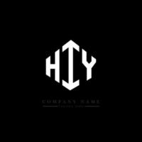 HIY letter logo design with polygon shape. HIY polygon and cube shape logo design. HIY hexagon vector logo template white and black colors. HIY monogram, business and real estate logo.