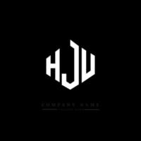 HJU letter logo design with polygon shape. HJU polygon and cube shape logo design. HJU hexagon vector logo template white and black colors. HJU monogram, business and real estate logo.