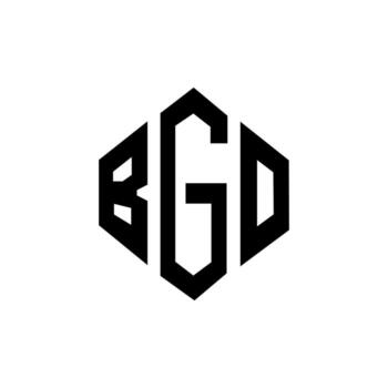 BGO letter logo design with polygon shape. BGO polygon and cube shape logo design. BGO hexagon vector logo template white and black colors. BGO monogram, business and real estate logo.