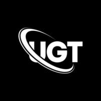 UGT logo. UGT letter. UGT letter logo design. Initials UGT logo linked with circle and uppercase monogram logo. UGT typography for technology, business and real estate brand. vector