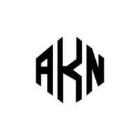 diseño de logotipo de letra akn con forma de polígono. akn polígono y diseño de logotipo en forma de cubo. akn hexágono vector logo plantilla colores blanco y negro. akn monograma, logotipo comercial e inmobiliario.