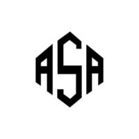 ASA letter logo design with polygon shape. ASA polygon and cube shape logo design. ASA hexagon vector logo template white and black colors. ASA monogram, business and real estate logo.