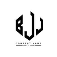 BJJ letter logo design with polygon shape. BJJ polygon and cube shape logo design. BJJ hexagon vector logo template white and black colors. BJJ monogram, business and real estate logo.