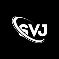 logotipo de svj. letra svj. diseño del logotipo de la letra svj. logotipo de iniciales svj vinculado con círculo y logotipo de monograma en mayúsculas. tipografía svj para tecnología, negocios y marca inmobiliaria. vector