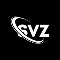 logotipo de svz. letra svz. diseño del logotipo de la letra svz. logotipo de iniciales svz vinculado con círculo y logotipo de monograma en mayúsculas. tipografía svz para tecnología, negocios y marca inmobiliaria. vector