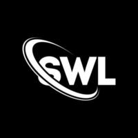 logotipo de swl. letra swl. diseño de logotipo de letra swl. logotipo de iniciales swl vinculado con círculo y logotipo de monograma en mayúsculas. tipografía swl para tecnología, negocios y marca inmobiliaria. vector