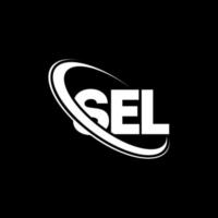 logotipo de sel. sele letra. diseño del logotipo de la letra sel. logotipo de sel iniciales vinculado con círculo y logotipo de monograma en mayúsculas. sel tipografía para tecnología, negocios y marca inmobiliaria. vector