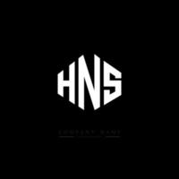 HNS letter logo design with polygon shape. HNS polygon and cube shape logo design. HNS hexagon vector logo template white and black colors. HNS monogram, business and real estate logo.