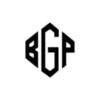 diseño de logotipo de letra bgp con forma de polígono. diseño de logotipo de forma de cubo y polígono bgp. Plantilla de logotipo vectorial hexagonal bgp colores blanco y negro. Monograma bgp, logotipo comercial e inmobiliario. vector