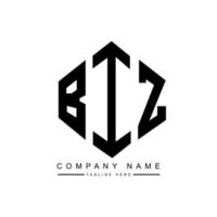 diseño de logotipo de carta biz con forma de polígono. diseño de logotipo de forma de cubo y polígono de negocios. biz hexágono vector logo plantilla colores blanco y negro. monograma biz, logo comercial y inmobiliario.