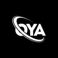 OYA logo. OYA letter. OYA letter logo design. Initials OYA logo linked with circle and uppercase monogram logo. OYA typography for technology, business and real estate brand. vector