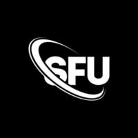 logotipo de sfú. letra sfu. diseño del logotipo de la letra sfu. logotipo de iniciales sfu vinculado con círculo y logotipo de monograma en mayúsculas. tipografía sfu para tecnología, negocios y marca inmobiliaria. vector