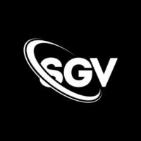logotipo de svg. carta sgv. diseño del logotipo de la letra sgv. logotipo de iniciales sgv vinculado con círculo y logotipo de monograma en mayúsculas. tipografía sgv para tecnología, negocios y marca inmobiliaria. vector