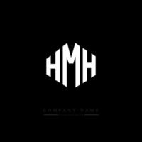 HMH letter logo design with polygon shape. HMH polygon and cube shape logo design. HMH hexagon vector logo template white and black colors. HMH monogram, business and real estate logo.