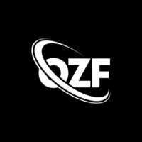 logotipo de oz. letra ozf. diseño del logotipo de la letra ozf. Logotipo de las iniciales ozf vinculado con un círculo y un logotipo de monograma en mayúsculas. tipografía ozf para tecnología, negocios y marca inmobiliaria. vector