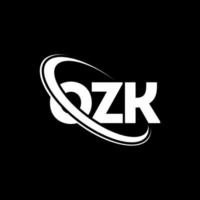 OZK logo. OZK letter. OZK letter logo design. Initials OZK logo linked with circle and uppercase monogram logo. OZK typography for technology, business and real estate brand. vector