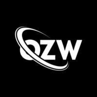 logotipo de oz. letra ozw. diseño del logotipo de la letra ozw. logotipo de las iniciales ozw vinculado con un círculo y un logotipo de monograma en mayúsculas. tipografía ozw para tecnología, negocios y marca inmobiliaria. vector