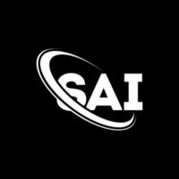 logotipo de sai. sai carta. diseño del logotipo de la letra sai. logotipo de las iniciales sai vinculado con un círculo y un logotipo de monograma en mayúsculas. tipografía sai para tecnología, negocios y marca inmobiliaria. vector