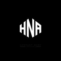 diseño de logotipo de letra hna con forma de polígono. diseño de logotipo en forma de cubo y polígono hna. plantilla de logotipo de vector hexagonal hna colores blanco y negro. monograma de hna, logotipo comercial y inmobiliario.