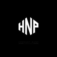 HNP letter logo design with polygon shape. HNP polygon and cube shape logo design. HNP hexagon vector logo template white and black colors. HNP monogram, business and real estate logo.