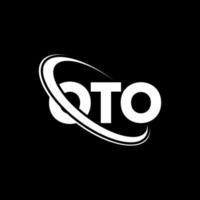 logotipo de oto. carta oto. diseño del logotipo de la letra oto. logotipo de iniciales oto vinculado con círculo y logotipo de monograma en mayúsculas. oto tipografía para tecnología, negocios y marca inmobiliaria. vector