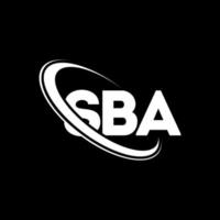 SBA logo. SBA letter. SBA letter logo design. Initials SBA logo linked with circle and uppercase monogram logo. SBA typography for technology, business and real estate brand. vector