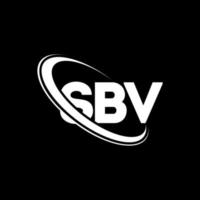 logotipo de SBV. letra sbv. diseño del logotipo de la letra sbv. logotipo de iniciales sbv vinculado con círculo y logotipo de monograma en mayúsculas. tipografía sbv para tecnología, negocios y marca inmobiliaria. vector