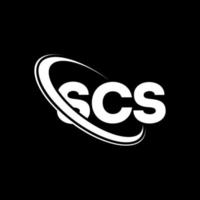 logotipo de SCS. letra scs. diseño del logotipo de la letra scs. logotipo de iniciales scs vinculado con círculo y logotipo de monograma en mayúsculas. tipografía scs para tecnología, negocios y marca inmobiliaria. vector