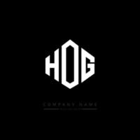 HOG letter logo design with polygon shape. HOG polygon and cube shape logo design. HOG hexagon vector logo template white and black colors. HOG monogram, business and real estate logo.