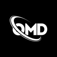 logotipo de OMD. letra original. diseño del logotipo de la letra omd. logotipo de iniciales omd vinculado con círculo y logotipo de monograma en mayúsculas. tipografía omd para tecnología, negocios y marca inmobiliaria. vector