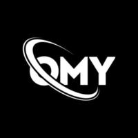 OMY logo. OMY letter. OMY letter logo design. Initials OMY logo linked with circle and uppercase monogram logo. OMY typography for technology, business and real estate brand. vector