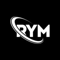 logotipo de rym. letra rima. diseño del logotipo de la letra rym. logotipo de rym de iniciales vinculado con un círculo y un logotipo de monograma en mayúsculas. tipografía rym para tecnología, negocios y marca inmobiliaria. vector