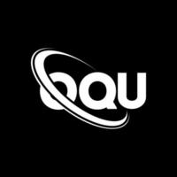 logotipo de oqu. letra oqu. diseño de logotipo de letra oqu. logotipo de iniciales oqu vinculado con círculo y logotipo de monograma en mayúsculas. tipografía oqu para tecnología, negocios y marca inmobiliaria. vector