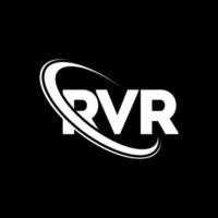 RVR logo. RVR letter. RVR letter logo design. Initials RVR logo linked with circle and uppercase monogram logo. RVR typography for technology, business and real estate brand. vector